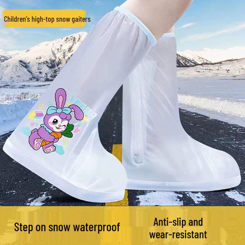 Shangyu High-Top Children's Non-Slip Rain Boots - Summer Waterproof, Thickened, Wear-Resistant, Mid-Calf Silicone Covers