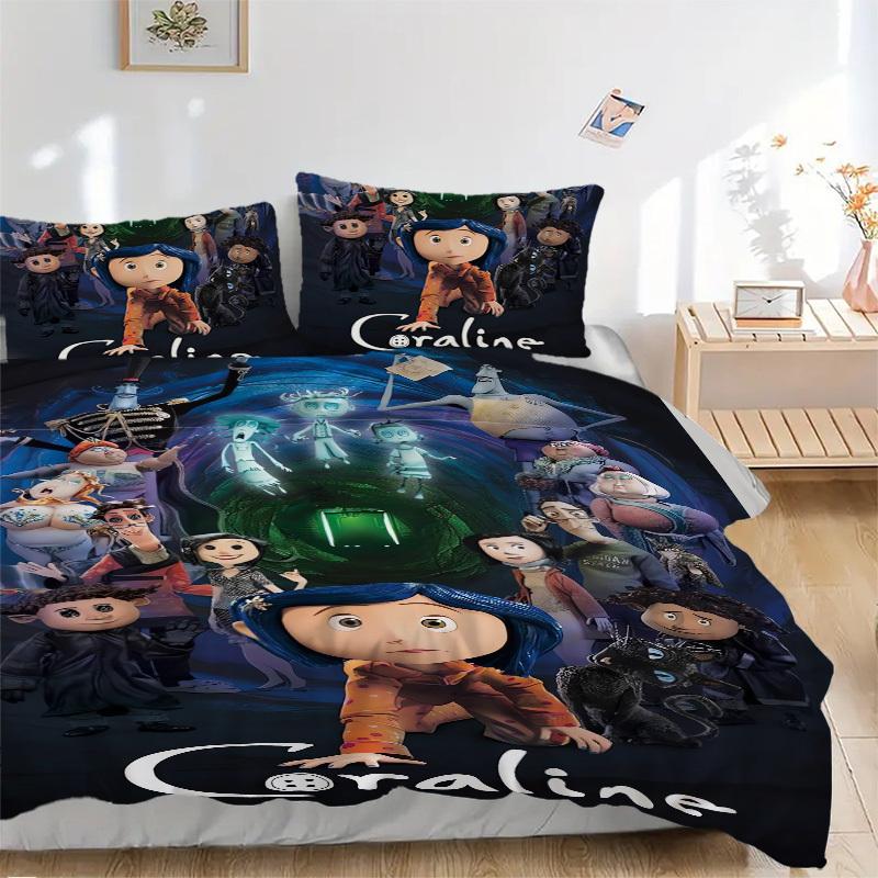 

Coraline Bedding Set - 3 Piece Comforter Cover Gift for Bedroom,Includes No InsertB144 135x200cm