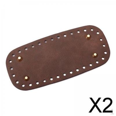 2x DIY Crochet Bag Bottom Pad Handbag Making Purse with Holes PU Leather for