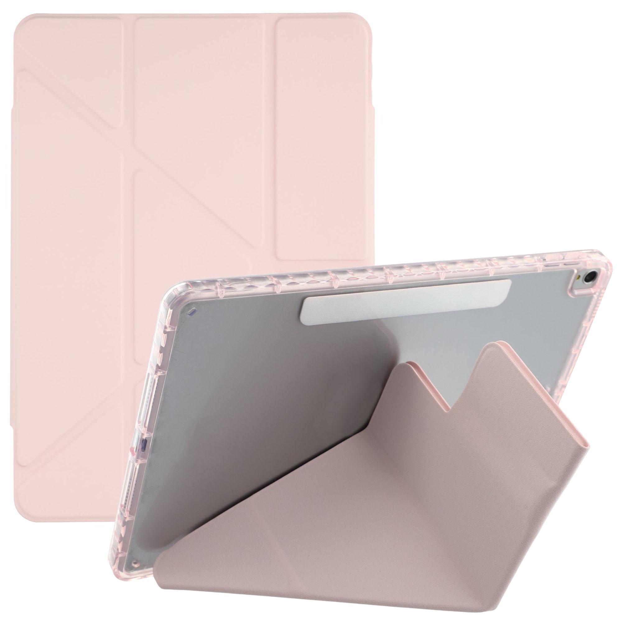 

Tablet Case For iPad 10.2 (2021)/(2020)/(2019)/Air 10.5 inch (2019) Magnetic Dual Clasp PU TPU Acrylic Origami Stand Cover Pink