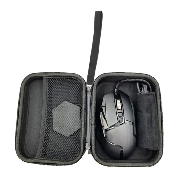 Compactly Mouse Bag for Wire Mouse Protective Sleeve Protectors with Handle Strap Meshes Pocket For Gaming Enthusiasts