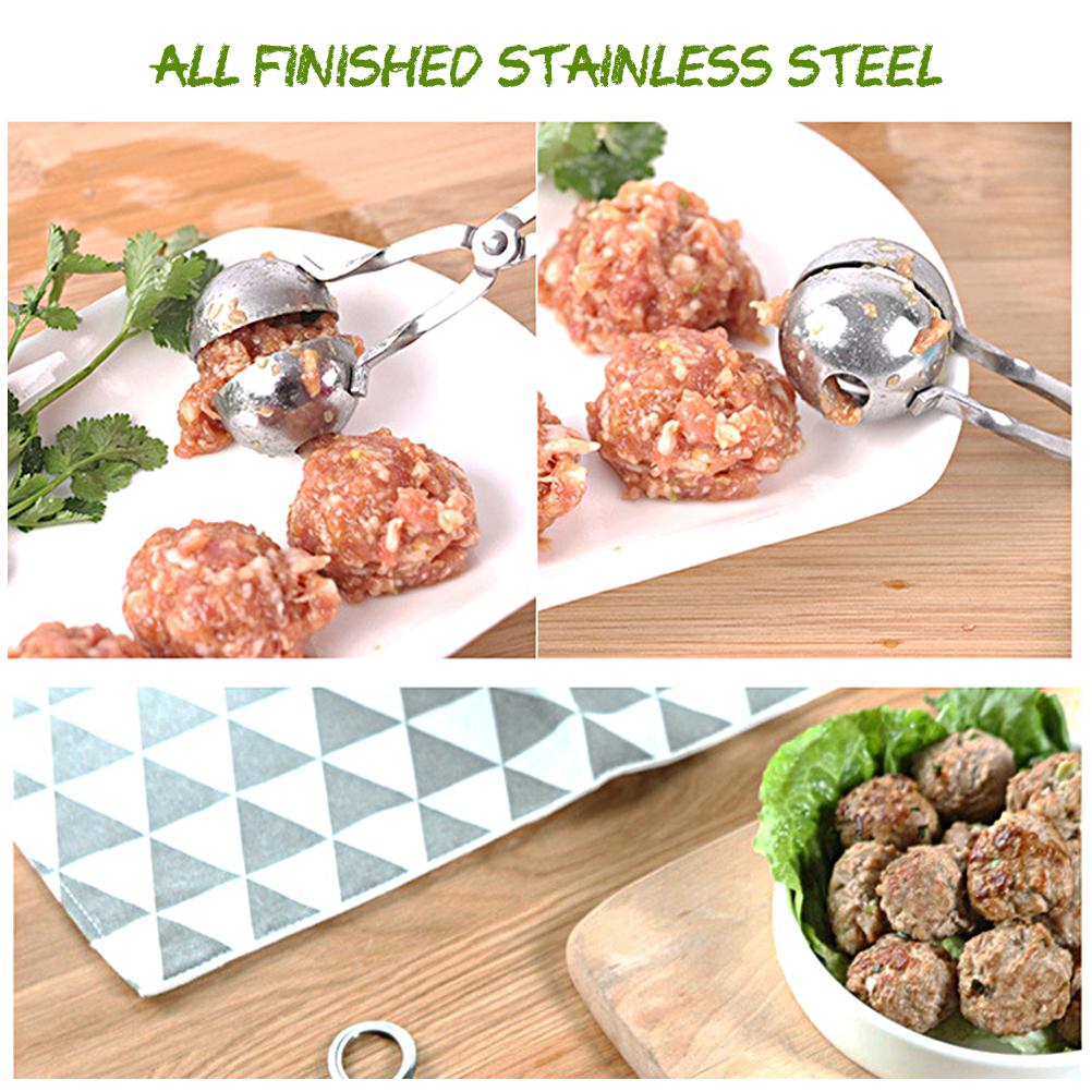 2Pcs Stainless Steel Ball Makers Non Stick Meatball Scoops Ball Maker Tongs