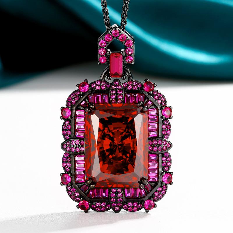 Jewelry Set Redeen Chepala Green Square Diamond Black Gold Set Main Stone 15 * 20