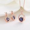 Fashion Simple Women's Colorful Crystal Rhinestone Earring Necklace Set Suitable For Bridal Wedding Party Gifts