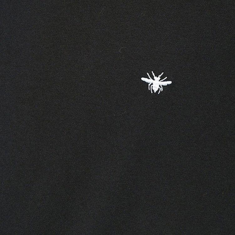 Dior White Bee Embroidered Short Sleeve Unisex Black 733J603B0446-C980