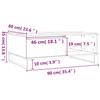  Coffee Table, Brown Oak, 90x60x35cm, Wood-based Material