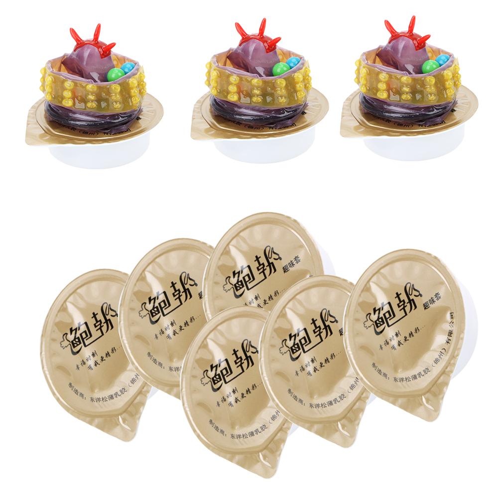 Manșon pentru penis 6 buc/set Produse pentru adulți Jucării sexuale pentru ejaculare întârziată pentru bărbați Prezervativ stimulator Spike Contracepție sigură Culoare aleatorie