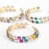 Fashion Simple Round Circle Hoop Earrings Color Diamond Earrings