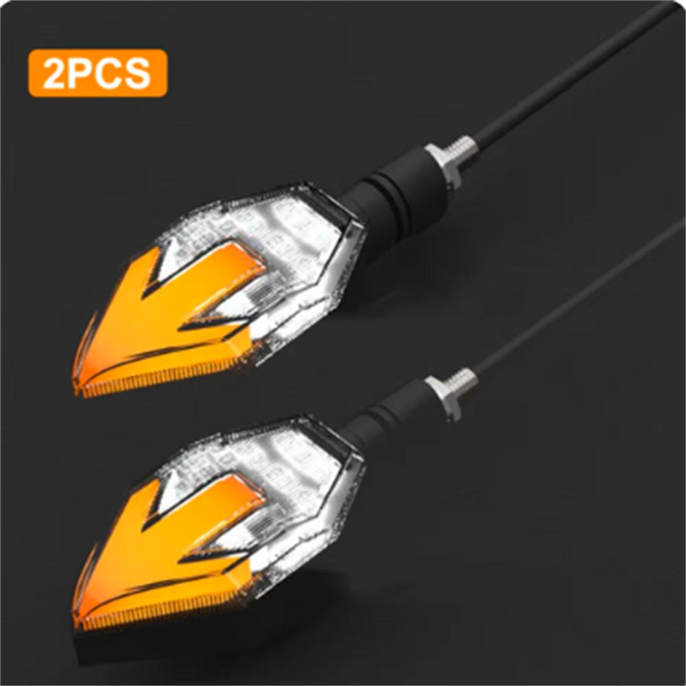 

2 шт. светодиодный указатель поворота для мотоцикла, янтарный свет, 12 В, плавный последовательный свет стрелки, универсальные мото-индикаторы белый