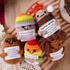 New Handmade Knitted Positive Energy Glasses Potatoes With Card Home Room Decoration Funny Woo lCrochet Potato Ornament Gifts