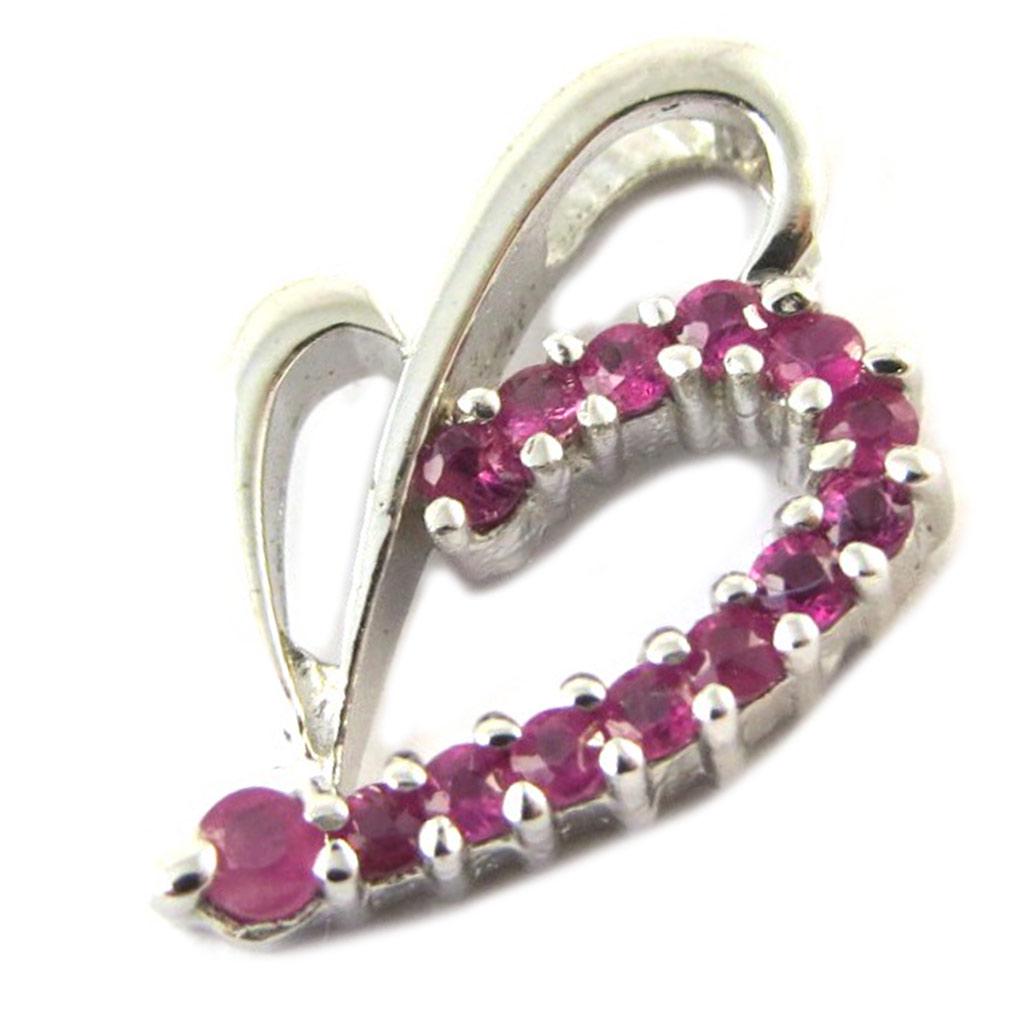 Les Trésors De Lily [E5193] - Silver Pendant 'Celestina' Ruby