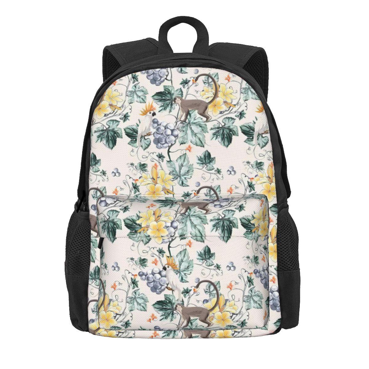 Sac à dos imprimé singe Rose Sacs à dos animaux pour l'université Style fille Sacs de lycée Sac à dos imprimé coloré 36x32x10cm