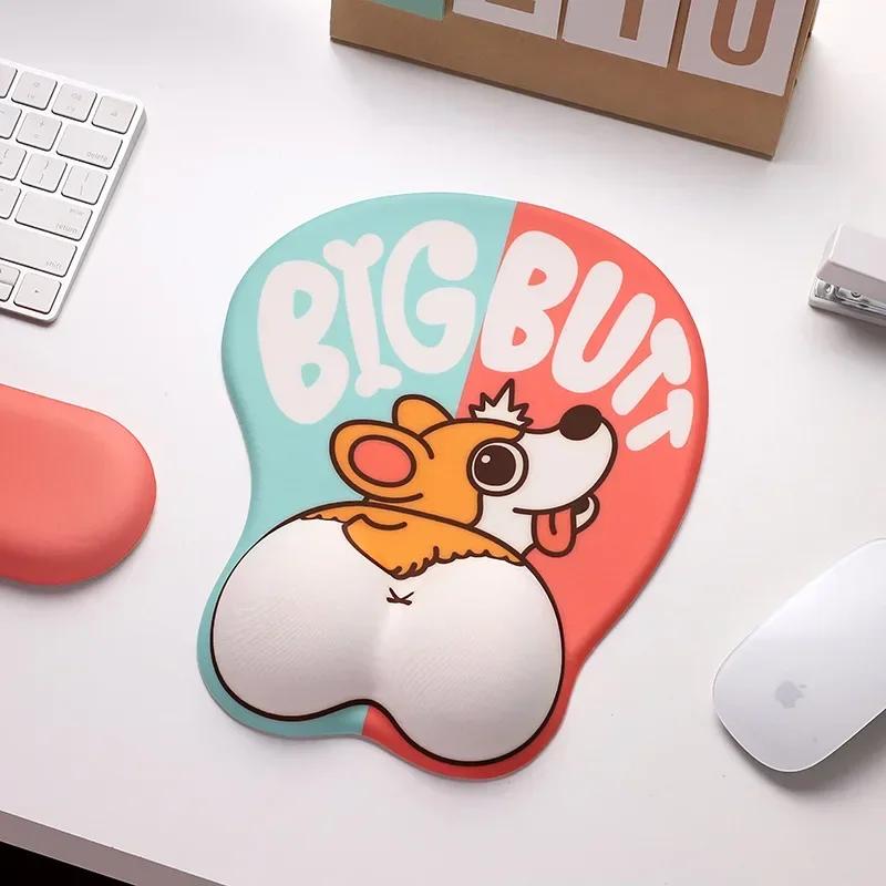 Anime Kawaii Mouse Pad Keyboard Wrist Rest Support Gel Silicone  Anti Slip 3D Cute Dog Computer Laptop Office Gaming Mousepad