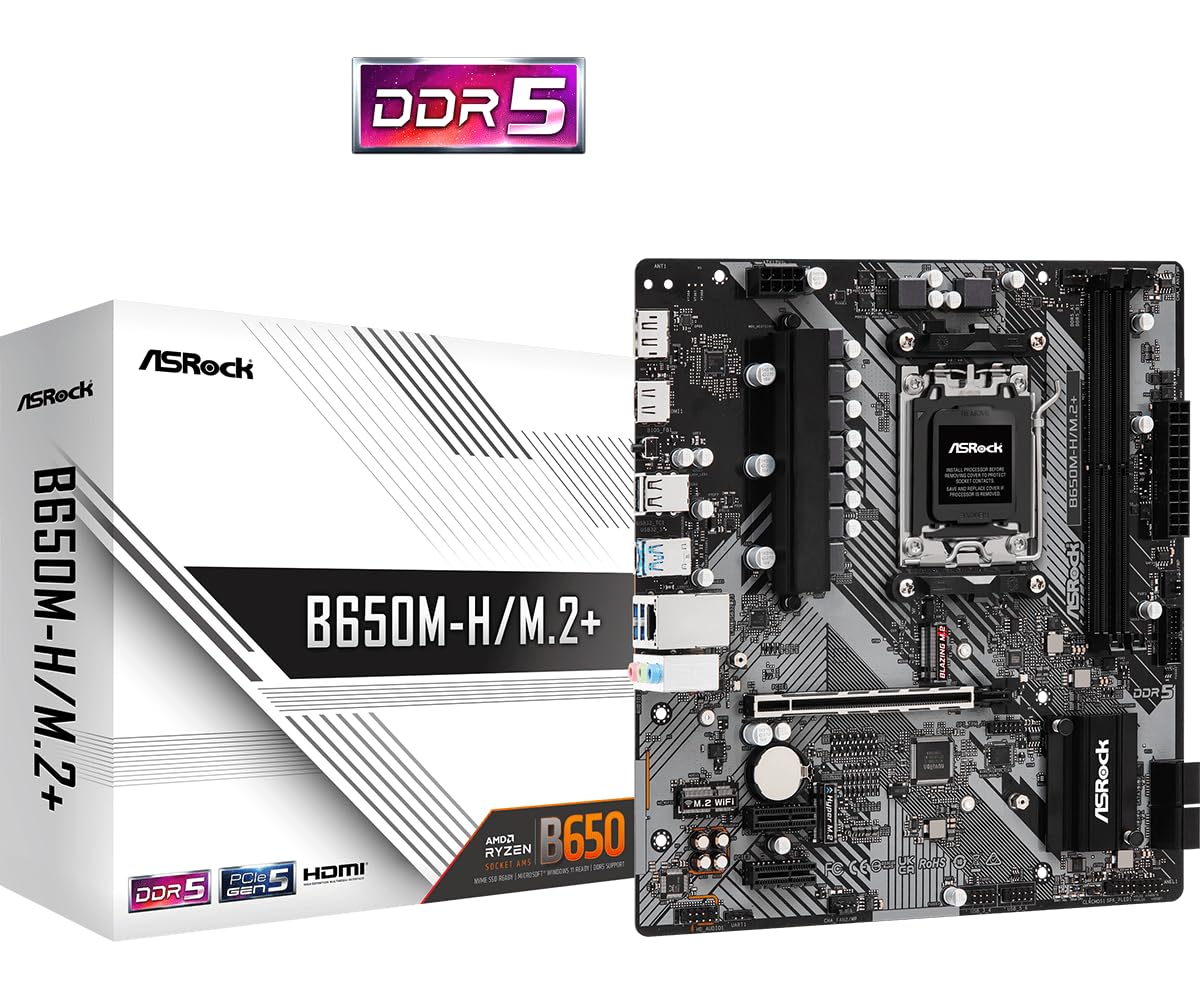 

Carte ASRock DDR5 Micro ATX Mère B650M-H/M.2 (AM5)