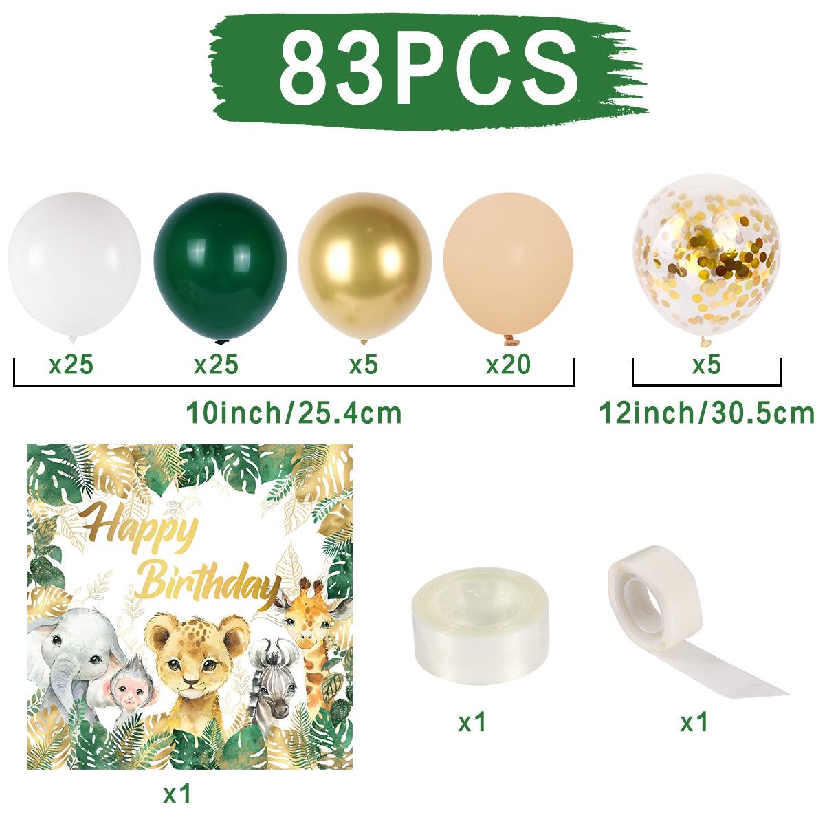 

Фоновый набор из воздушных шаров «Джунгли», гирлянда из зеленых воздушных шаров, арочный комплект для вечеринки в стиле сафари, декор для дня рождения, детский детский душ, латексный шар Wild One as picture