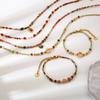 Delicate Jewelry Stainless Steel Mix Color Beads Natural Stones Charms Beaded Bracelet Necklace for Party