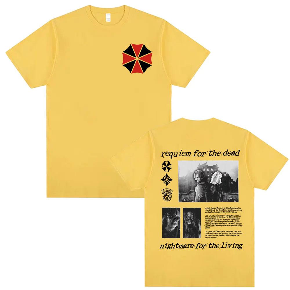 Limited Resident Evil 9 Requiem Violence Aesthetic Tshirt Unisex Women Harajuku Cool Gothic T Shirts 100 Cotton Oversized T Shirt