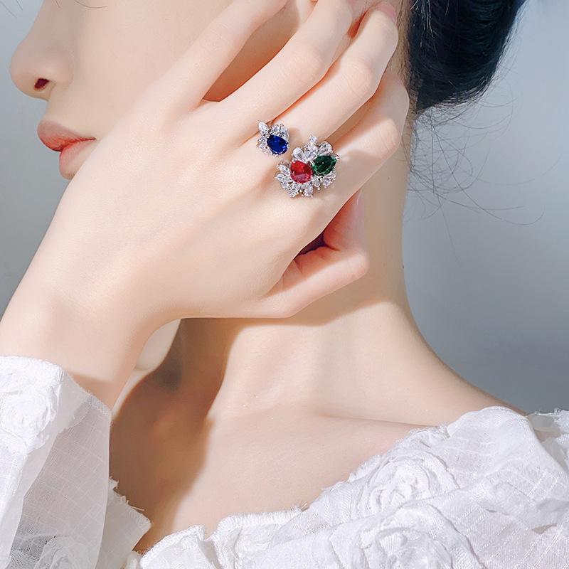 Ring Ruby Color High-End Women'S Ring