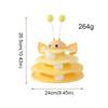 Plastic Cat Toy Turntable Top Swinging Ball Three Layer Track Cat Swinging Teasing Toy Pet Playtime Detachable