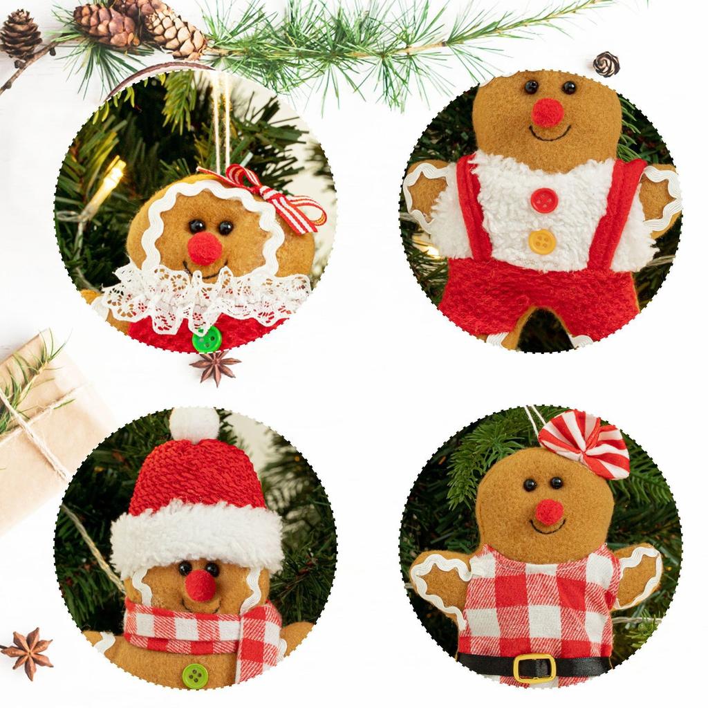Christmas Gingerbread Figurine Velvet Small Gingerbread Figurine Window Decoration Christmas Tree Pendant, Holiday Decoration