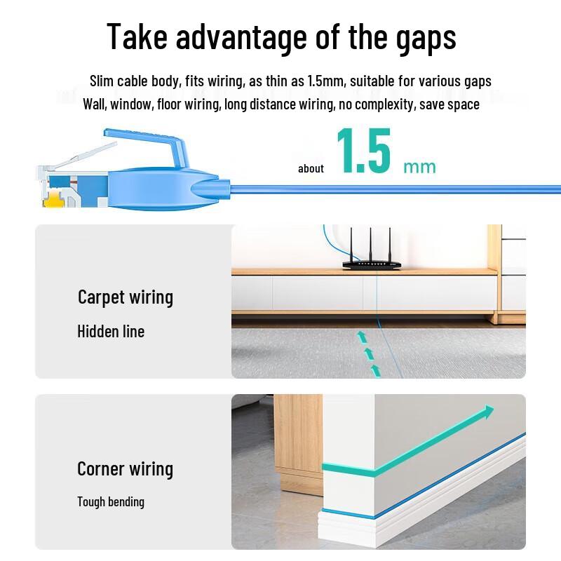 SAMZHE Cat6 Flat Ethernet Cable