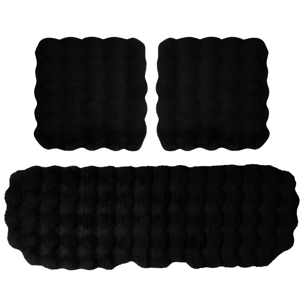 Luxury Thickened Plush Car Seat Cushion Set,Soft Protector Warm Faux Non-Slip Front And Back Seat Covers (3pcs)