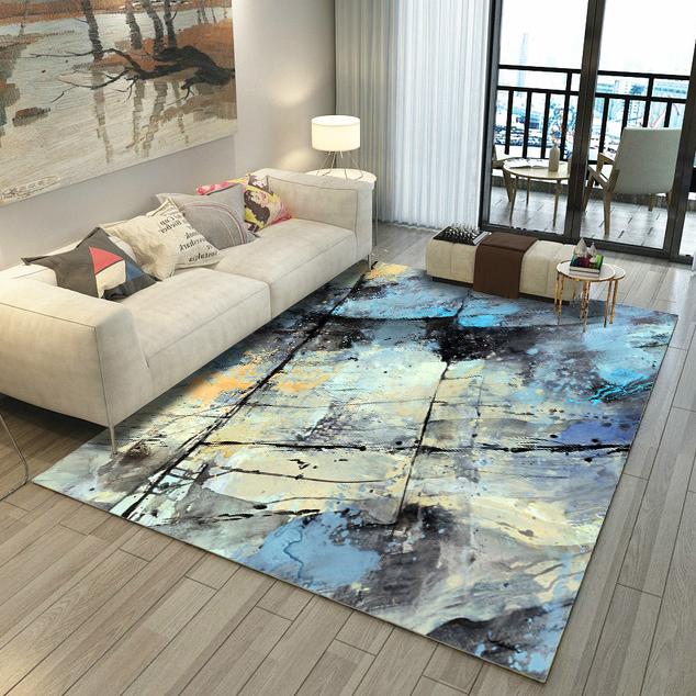Crystal Velvet Persian Carpet Living Room Sofa Tea Table Non-slip Waterproof Floor Mat Bedroom Decoration