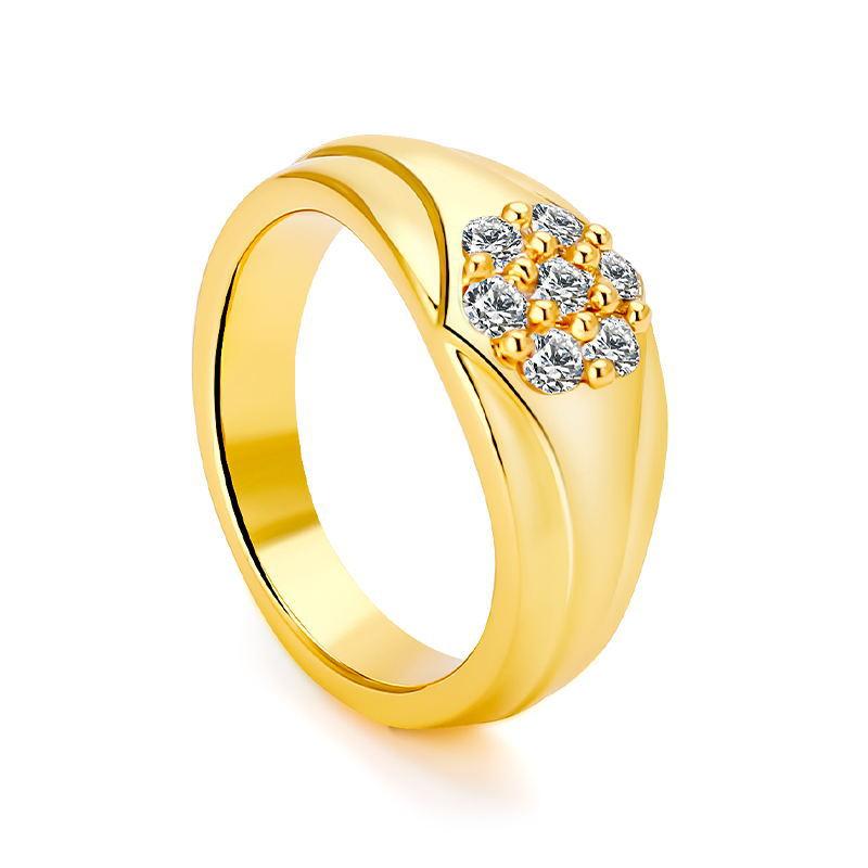 European and American fashion gold-plated diamond ring, simple and non-fading ring, high-end ring, hot-selling for women
