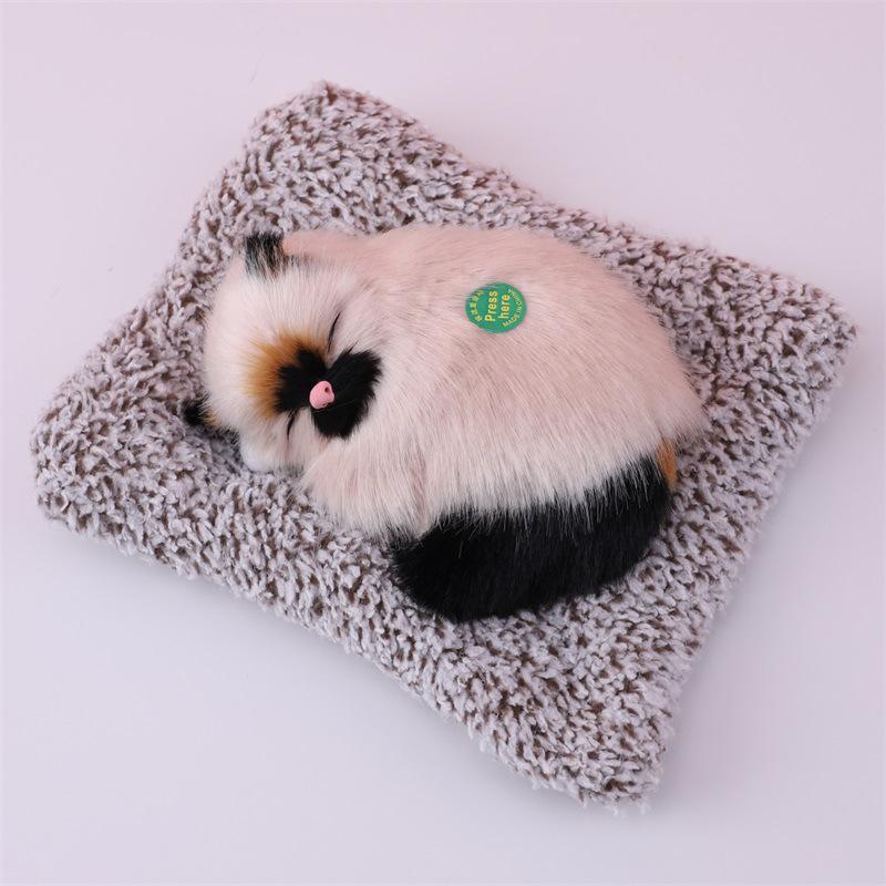 Simulated Kitten Meow Bamboo Charcoal Deodorizing Plush Cushion for Car & Home Decoration