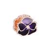 2022 New 925 Sterling Silver Deep Purple Pansy Flower Charm Beads Fits Europe Bracelet Women DIY Jewelry Making Accessories