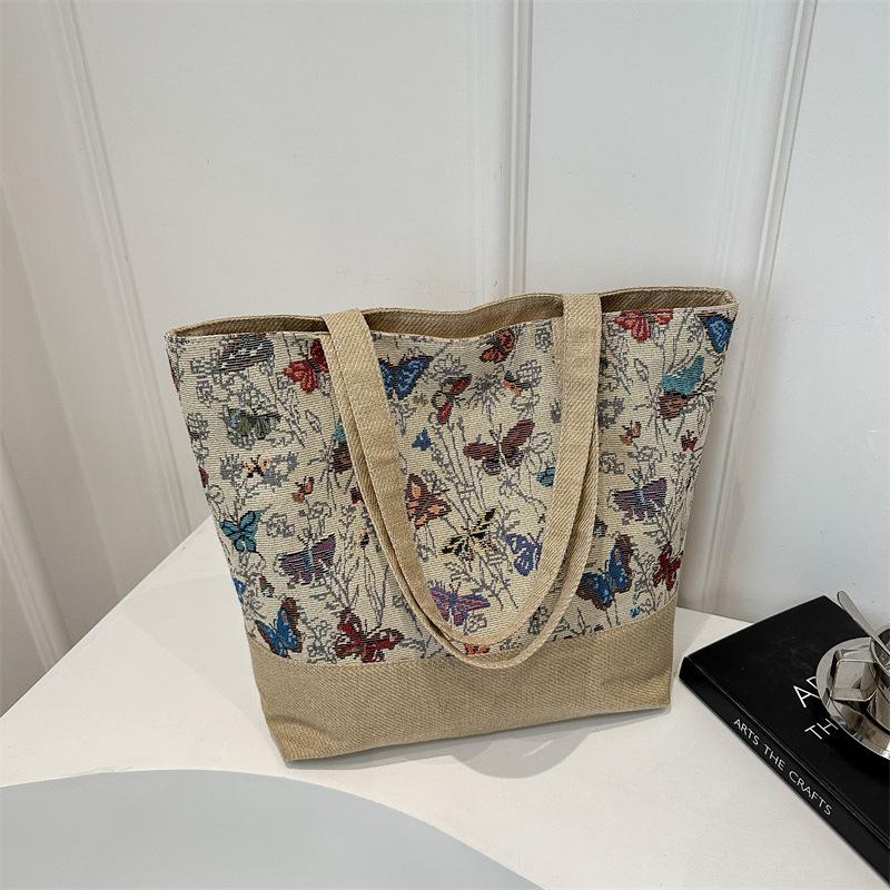 Canvas bag 2025 new ins fashion shoulder tote bag commuter handbag large capacity women's bag batch