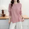 2026 Spring Women's Plus Size Irregular Long Sleeve Round Neck Casual Base Layer Top