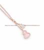 18K Gold Plated Linjia Gourd Necklace with Red Agate & White Mother-of-Pearl Pendant for Women