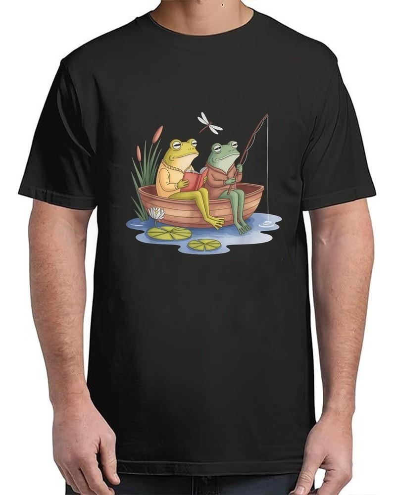 

Frog Toad Fishing Vintage Book Frog Vintage Adult S-4XL Unisex T-Shirt XXXL