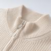 Cashmere sweater men's semi-turtleneck sweater double-strand thickened ingot needle loose semi-zipper