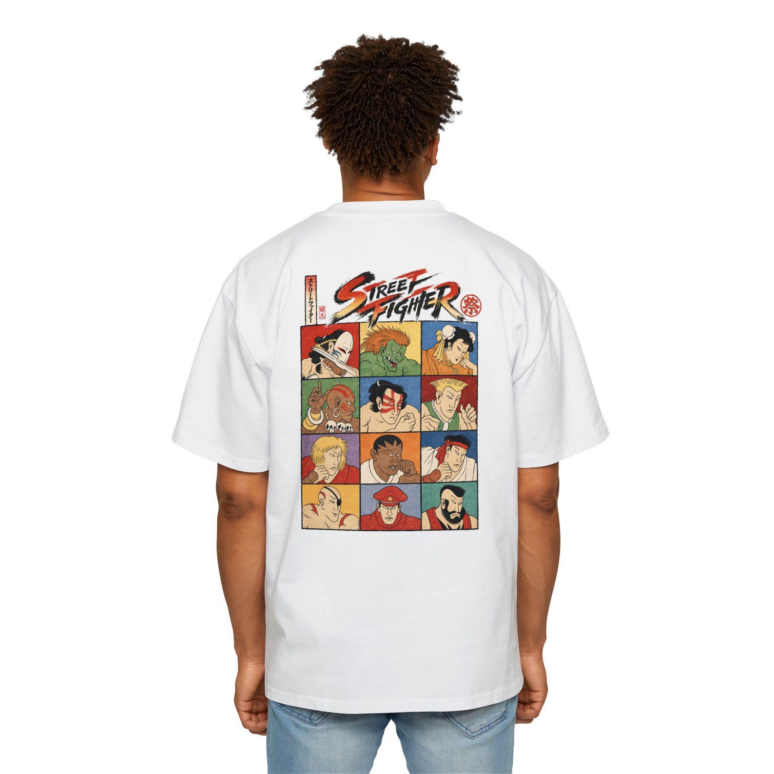 Ukiyo-e Street Fighter Tee | Retro Arcade Fighter Shirt L
