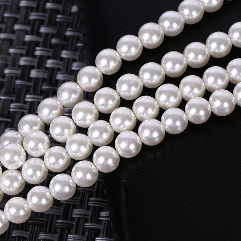 High Gloss ABS Perforated Imitation Pearl Iron Wire Straight Hole Beads for DIY Beading.