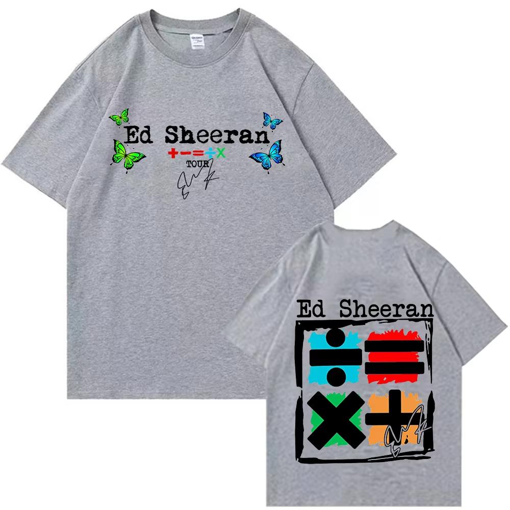 Ed Sheeran Mathematics 2025 Tour Summer Cotton T-Shirts Man Woman Harajuku O-Neck Short Sleeve Shirts Music Fans Gift Male Tops