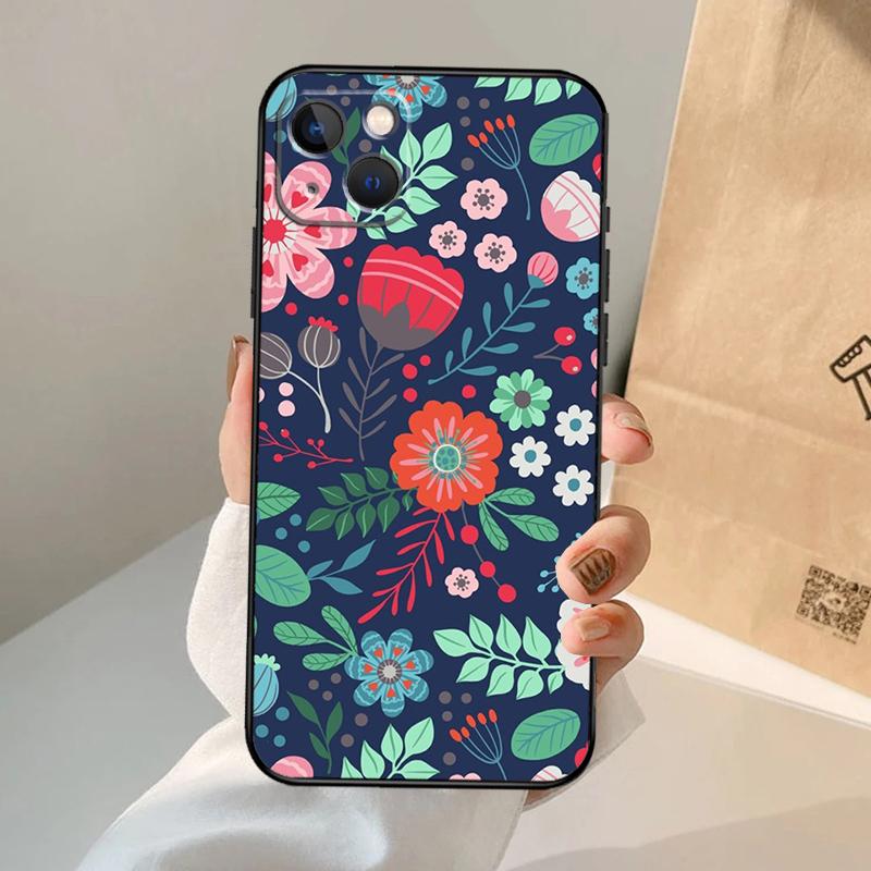 Floral Charm Secret Garden Phone Case For iPhone 17 Air 16 15 13 11 12 14 Pro Max 13 12 Mini 15 16 Plus 16e Cover Coque