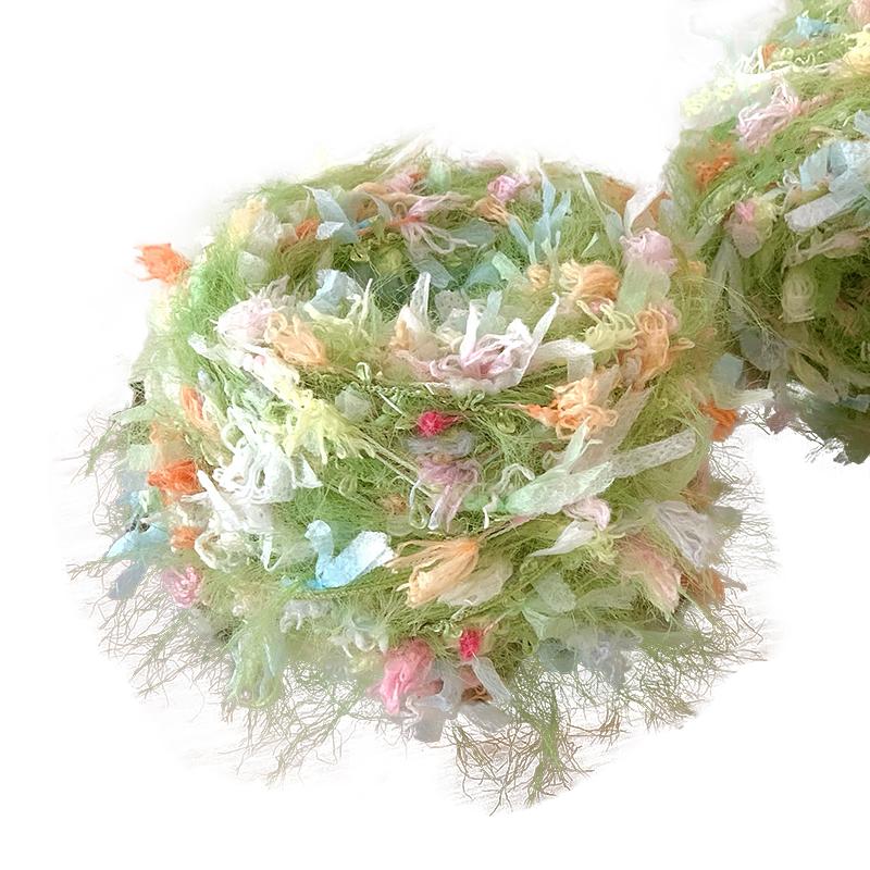 50g Pletení Tkaní Faux Mink Vynikající Směsová Příze Tkaná Šála Řemeslné Materiály Ručně Pletený Háčkovaný Květinový Design Roztomilý Vícebarevný