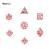 7 Pcs Silver Red Hand Skull Head Metal Dice Hollow Metal Polyhedral Dice Set Suitable for Role-Playing RPG  Board Game Card Game