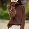 Lapel Women's Fashionable Age-reducing and Slimming Half-open Zipper Sweater Knitted Sweater Thickened Base