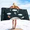 Cartoon Beach Towel Rocket Ship Astronaut Bath Towel Microfiber Quick Dry Towels For Swimming Pool Travel Spa Sport Gym Gifts
