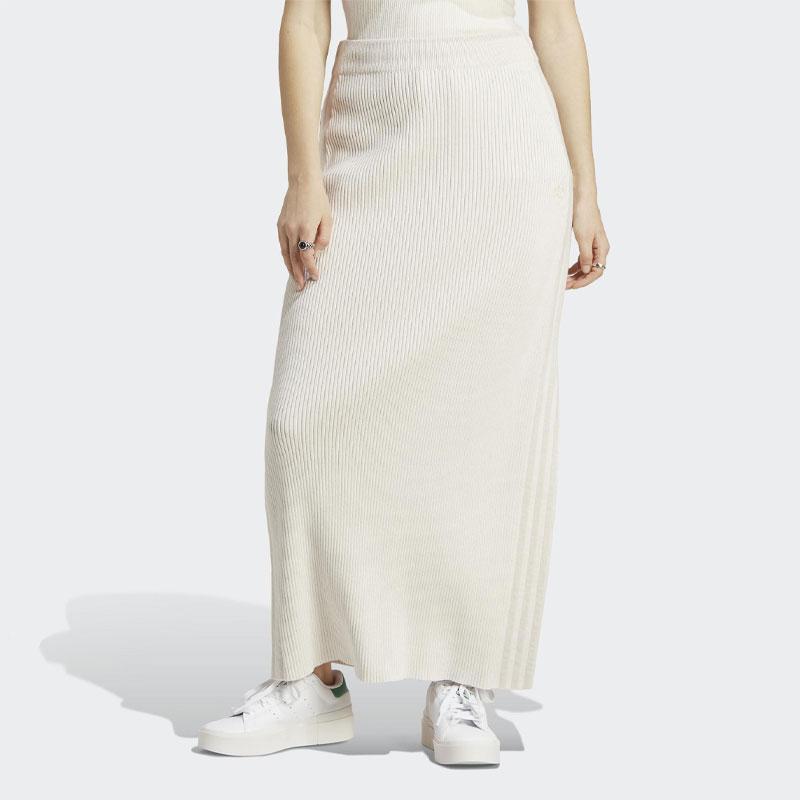 Adidas Knit Long Skirts Women's White Moderate Mid Length Other IB5795_50268186