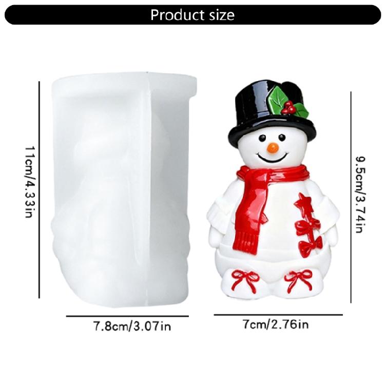 Weihnachtsthema Kerze Silikonform Schneemannform Silikonform für handgemachte Kerzen- und Seifenherstellung Epoxidharz-Handwerk