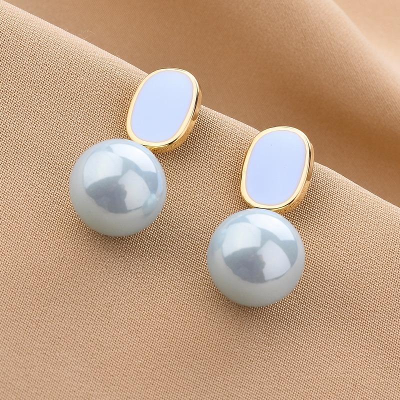 Pinkdudu Simple Causal Pearl Drop Earrings Temperament Elegant Trendy Alloy Earrings Jewelry Gift PD1746