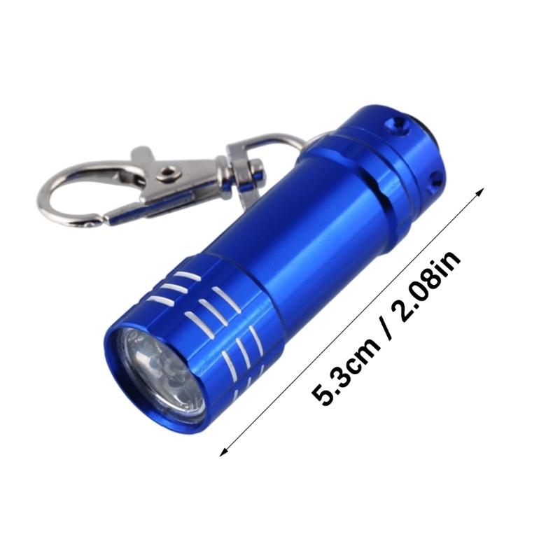 Lightweight Mini 3 LED Flashlight With Detachable Keyring Aluminum Body Waterproof Construction For Camping Essential