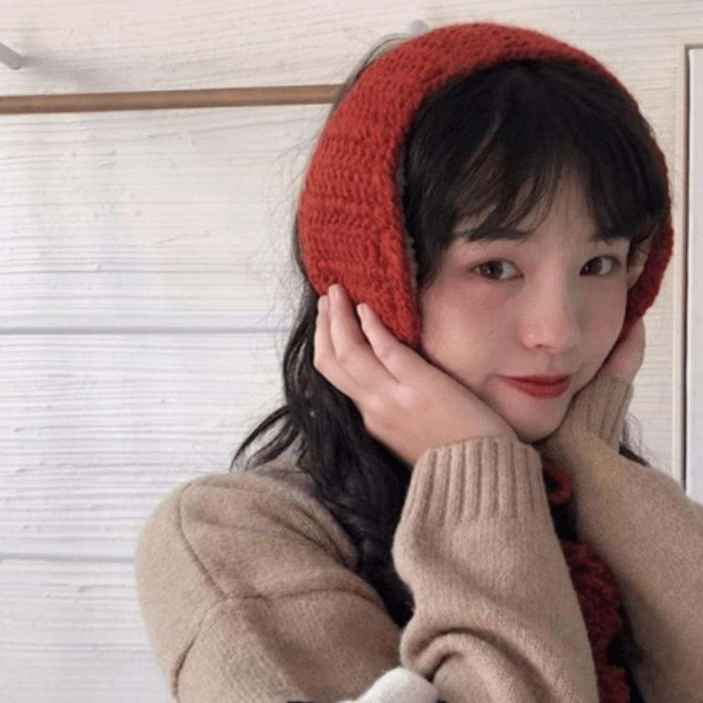 Solid Color Y2k Plush Earmuffs Thicken Winter Ear Cover Chic JK Knitted Earflap  Women
