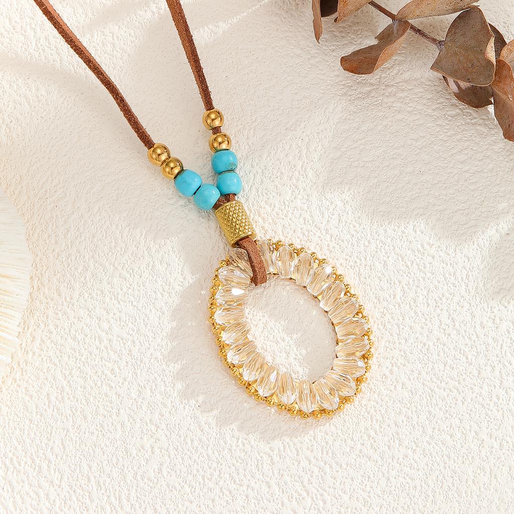 Atoztide Gold Color Heart Flower Sun Pendant Necklace for Women Stainless Steel Multiple Styles Necklace Christmas Jewelry Gift