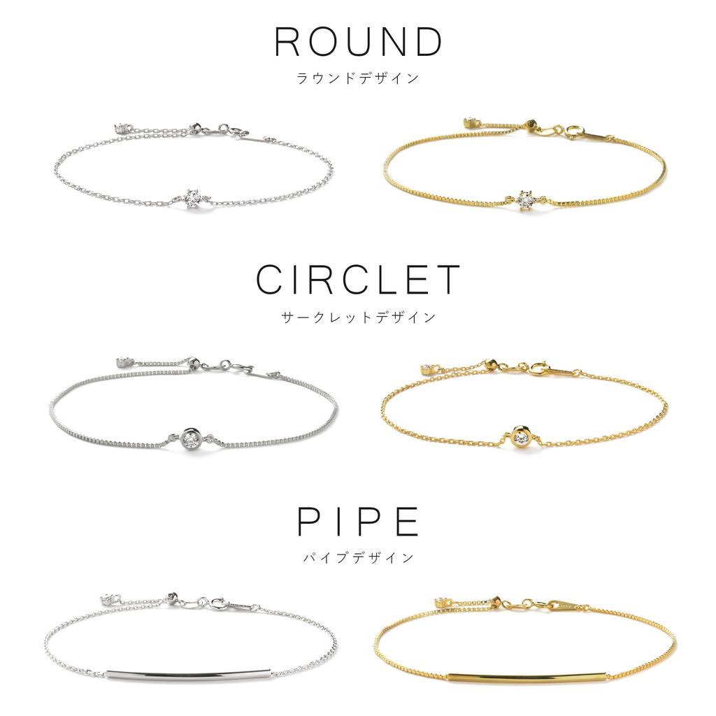 [Matthewmark] Bracelet Chain Cubic Zirconia Circlet Gold (K18) Italian Made Venetian Chain Women's Popular Accessory Birthday Present Gift Fashion Bra